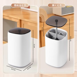 Kailund Toothpick Holder, Toothpick Case, Toothpick Holder, Push Type, Toothpick Case, Toothpick Holder, One Touch, 4 Compartments, Cotton Swab Holder, Interdental Brush Storage, Dustproof, Moisture-Proof, Tabletop, Stylish, Home Use