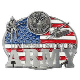 Longcreek United States Flag Belt Buckle Men US Navy Belt Buckle US Army Belt Buckle Air Force Belt Buckle, Army-2
