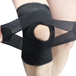 Compression Knee Brace for Running, Hiking, Fitness, Soccer, and Basketball Black/XL