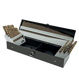 BeHappy 115Pcs Cobalt Drill Bits Set, High Speed Steel, 135 Degree Tip, Twist Jobber Length Drill Bit Kit for Hardened Metal, Plastic and Wood with Metal Indexed Storage Case, 1/16"-1/2"