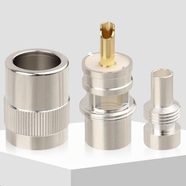 MOOKEERF 10 Pack PL259 Coax Connectors 50 Ohm PL-259 UHF Male Solder Connector Plug with Reducer for RG8X LMR400 RG59 RG8 RG213 LMR240 Coaxial Cable