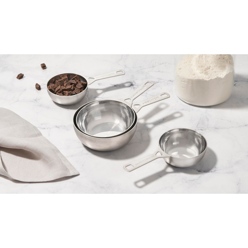 Le Creuset Batch-Baking Measuring Cups, Stainless Steel, Set of 4