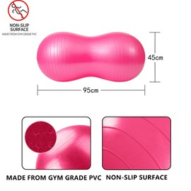 KRUIHAN Peanut Ball for Kids Therapy,Exercise Ball with Pump,Peanut Ball Sensory,Gym Ball for Yoga Home Exercise,Birthing Ball Pregnancy(Pink)