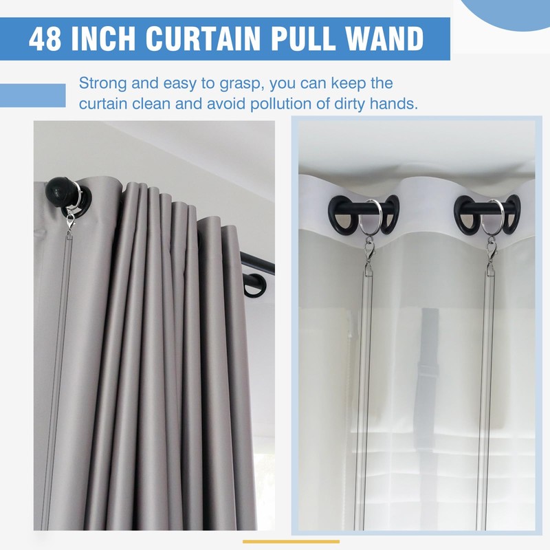 DoubleFill 4 Pack Acrylic Curtain Pull Wand 46 Inch Clear