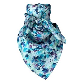 Austin Accent Cowboy Bandana 100% Silk Scarf Wild Rag 34 Inch Multiple Colors (Blue Purple)