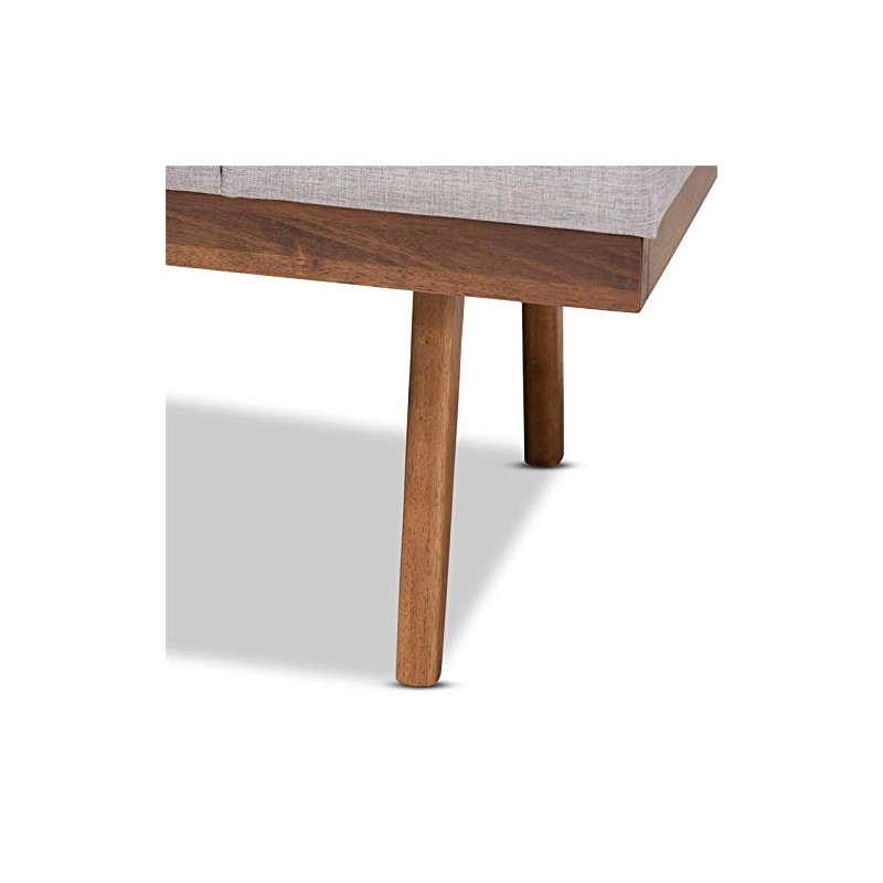 Baxton Studio Larisa Fabric Upholstered Wood Bench in Beige and