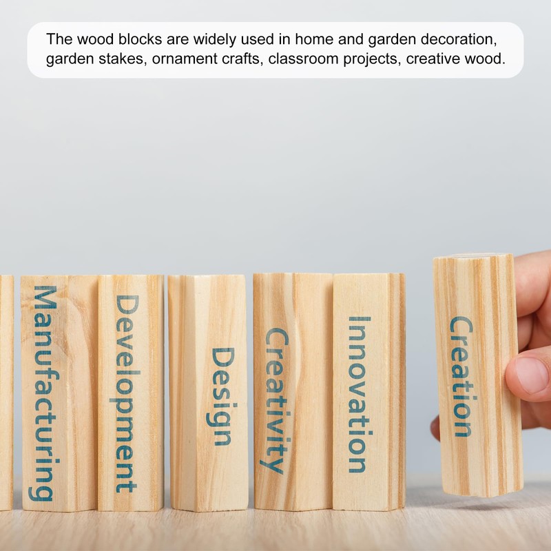 sourcing map 100pcs Wood Sticks, 1/8"x 1/8" x 12" Rectangle