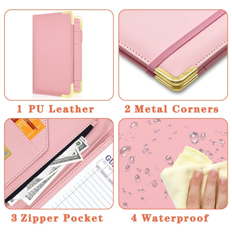 YeeCASE Server Book, Painted Server Books for Waitress, Durable Leather