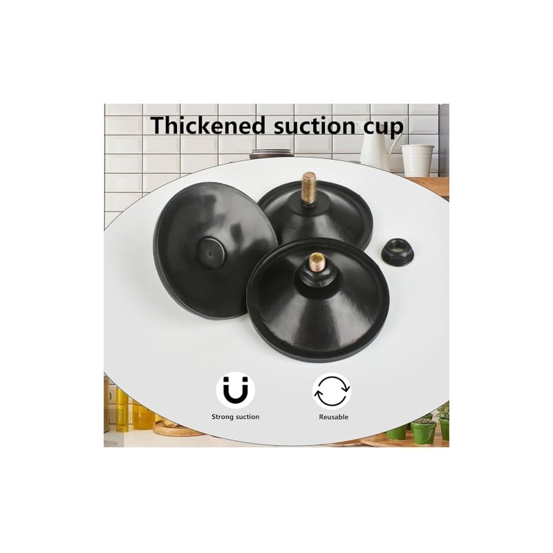 AccEncyc 6 Pcs Strong Thickened Sucker Suction Cup Clear PVC