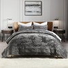 AJOCCI Velvet Quilt Set, Grey Velvet Quilt King Size Comforter