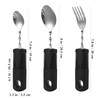 Beavorty Adaptive Utensils 3pcs Curved Spoon Fork with Non- Handles