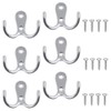 HZYUEKUN 6 Pcs Double Prong Robe Hooks Double Hook Cloth