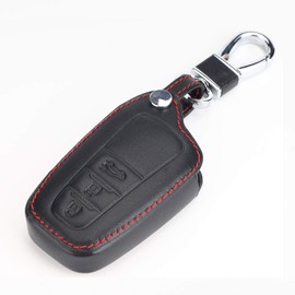 [BKY] Toyota Car Luxury Leather Key Case Crown New Camry CHR New RAV4 50 Series Prius Land Cruiser Prado (Black 3 Buttons)