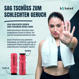 bXhaled - BPA-Free Sports Water Bottle, Germ and Odour-Free Sports Water Bottle, 750 ml, Leak-Proof, Gym Bottle, Sports Bottle, Sports Bottle, Fitness Bottle, Pink