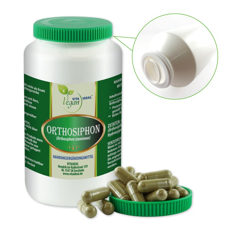 Vita ideal Vegan® Orthosiphon Leaves 180 Capsules - Cat Beard