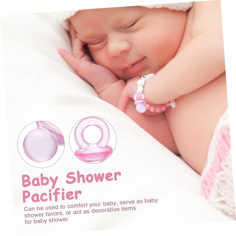 Gatuida 100 Pcs Mini Acrylic Pacifiers for Shower Games Reusable