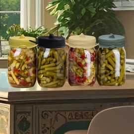 4 Set EasyLid Airlock Fermentation Lids - Pickle Pipes for 2.5 Inces and 3 Inches Mouth Mason Jar Sauerkraut & Pickle SET Fermentation Jar not Included The Spirit Of The Forest (2.5-inch Ferment Lid)