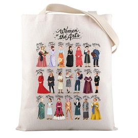 VAMSII Art Lover Gift Women of the Arts Tote Bag Art Teacher Gift Artistic Gift Art Student Grad Gift (WomenofArtsTote)