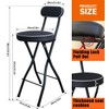 UWEAR 1 PCS Folding Bar Stool with Back, Tall Foldable