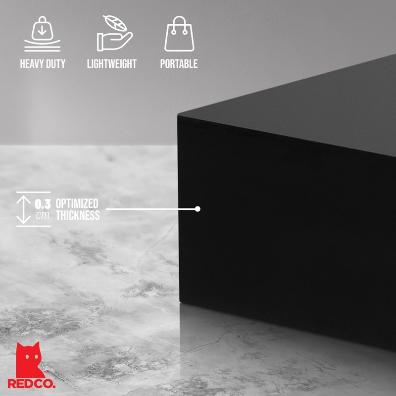 Red Co. Set of 3 Glossy Black Acrylic Cube Display