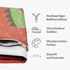 TherapieWelt Children's Cushion Cover Baby Pillowcase for Pillow Cushion Cover without Filling – Decorative Cushion Cover Cotton Cover with Zip 40 x 60 cm Dinosaur Paws Red Green