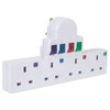 Mercury Multi-Plug Adaptor with Surge Protection & individually switched UK