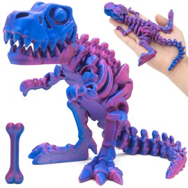 Suoyouman Articulated Dragon 3D Printed - Poseable Skeleton Dragon Fidget Toy for Adults, Stress Relief & Anxiety Toys, Cool Desk Decor for Office Home (Blue-Purple, 1 Piece) (Blue-Purple)