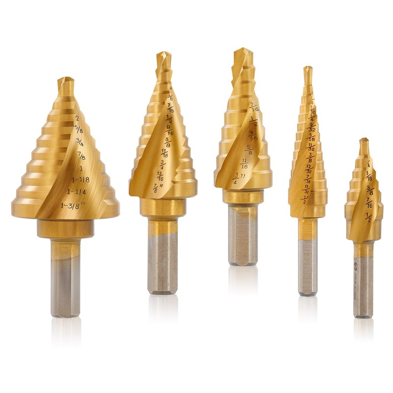 ZELCAN Step Bits for Metal, Step Drill Bit Set 5PCS