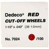 Dedeco 7024 Cutting-Off Wheel, Red, 1-1/2" x .040", Size, Pack