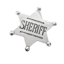 Sheriff Badge, Western Deputy Sheriff Badge, Cowboy Party Decoration, Officer Brooch, Old Western Prop (silvery)