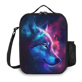 Insulated Lunch Box Wolf Lunch Bag for Women & Men Small Leakproof Cooler Food Lunch Containers Reusable Large Capacity Lunch Tote Bags with Shoulder Strap for Work Travel Picnic