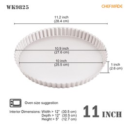 CHEFMADE 11-Inch Round Tart Pan with Removable Loose Bottom, Non-Stick Carbon Steel Quiche Pan for Oven Baking (Champagne Gold)