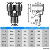 TAILONZ PNEUMATIC Black 8MM OD Y Spliter Plastic Push to