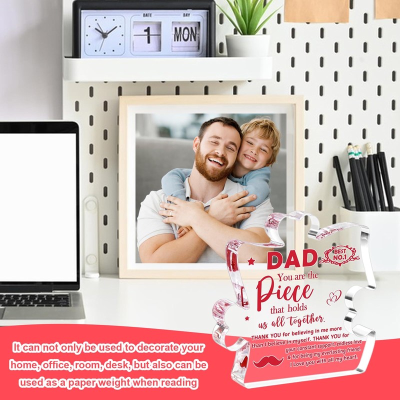 Dad Gifts from Kids - Acrylic Plaque Desk Decor for