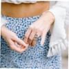 GRIRIW Open Ring Adjustable Turquoise Jewelry for Women Retro Blue