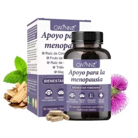 Gwynne Suplemento Menopausia Mujeres Cáps Cápsulas Equilibrio Hormona Femenina Sudores Nocturnos Salpicaduras Calientes Oscilaciones Estado Ánimo
