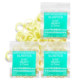 Latex Amber 3 Packs 300 counts 3/16inch HEAVY 4.8mm Intraoral Elastic Bands Unimedic Orthodontic Elastics Dental Rubber Bands Made in US (HEAVY, 3/16inch, 4.8mm)