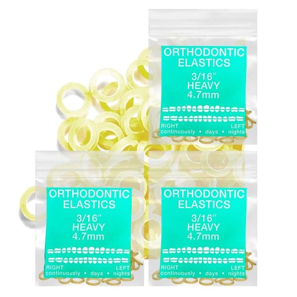 Latex Amber 3 Packs 300 counts 3/16inch HEAVY 4.8mm Intraoral