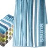Lashuma Riga Wellness Beach Towel XXL Stripes Blue Bath Towel