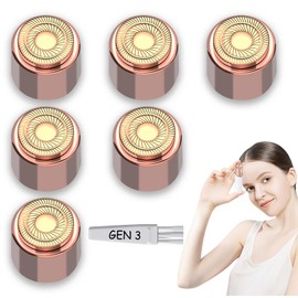 Replacement Heads Generation 3 New for Finishing Touch Flawless Facial Hair Remover, Ring Light Design, 18k Rose Gold, Pack of 6
