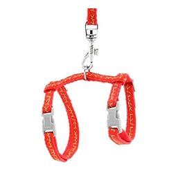 smalllee_lucky_store Robust & Adjustable Pet Harness with Leash for Rabbits, Cats, etc., Giraffe Skin Pattern, red