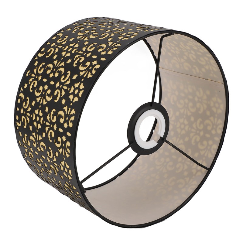 Metal Barrel Lampshade Hollow Exquisite Wrought Iron Lamp Shade with