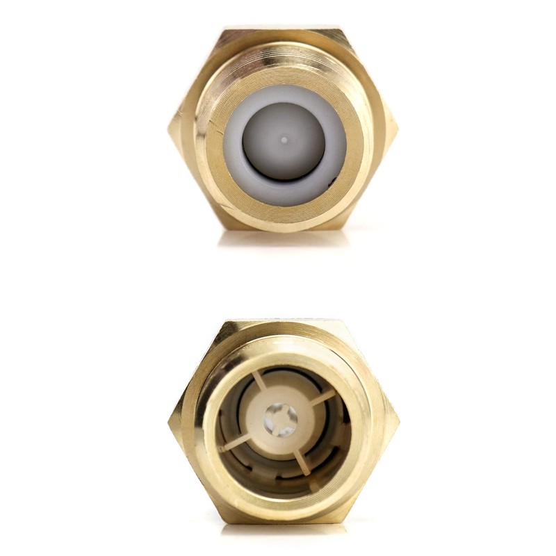 QWORK Brass One-way Check Valve, 2Pcs 1/2" Male to 1/2"