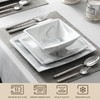 MALACASA Plates and Bowls Sets, 12-Piece Porcelain Dinnerware Sets for