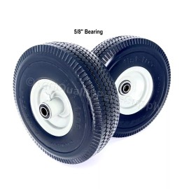SD Set of Two(2) 4.10/3.50-4 Flat Free Sawtooth Utility Tire on Rim 5/8" Bearing