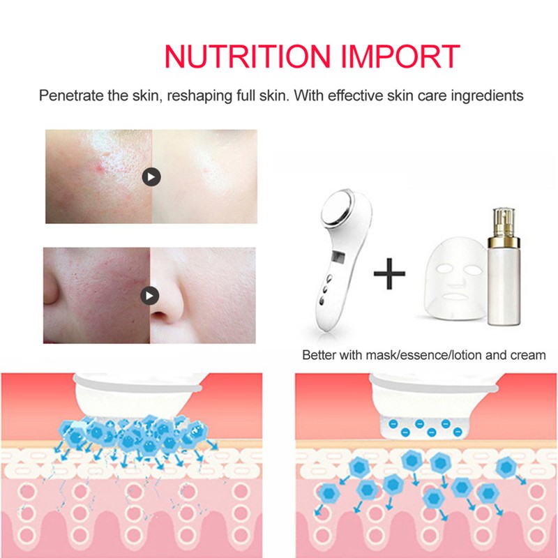 Protable USB Hot&Cold Rejuvenation Instrument Face Beauty Machine Beauty Massager