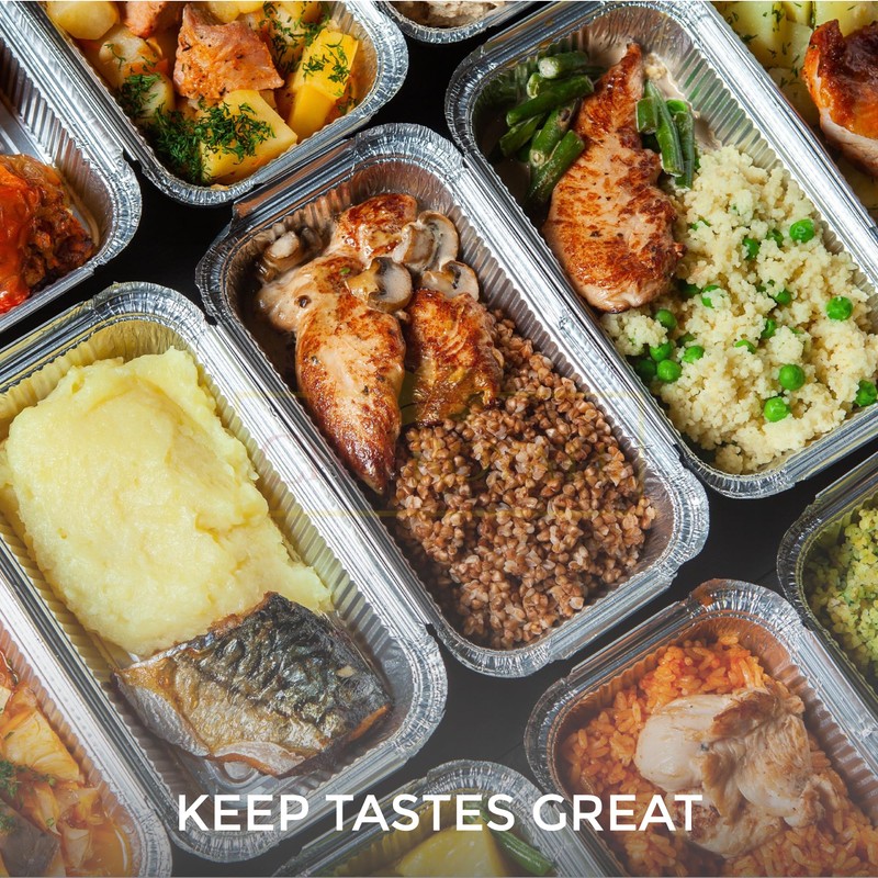 CHEF ROYALE 25 x Aluminium Foil Containers with Lids -