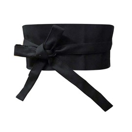 ZEALMAX Japanese Style Kimono Waist Belt Unisex Vintage Decorative Wide Girdle, Black 10 cm (4 inches)