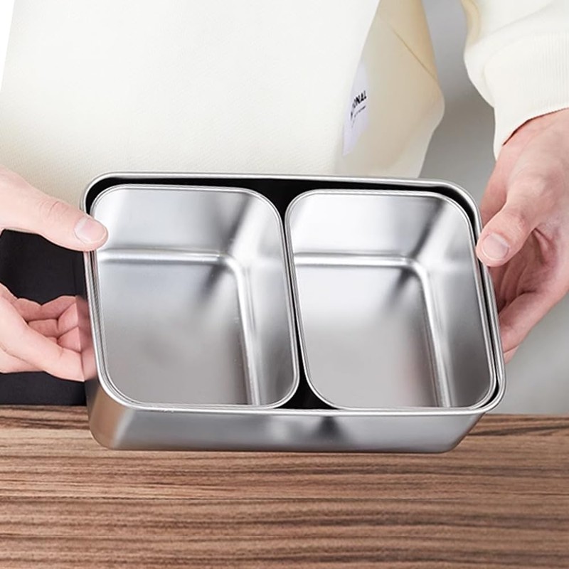 Doveja 3 Piece Bats Set Deep Stainless Steel with Lids