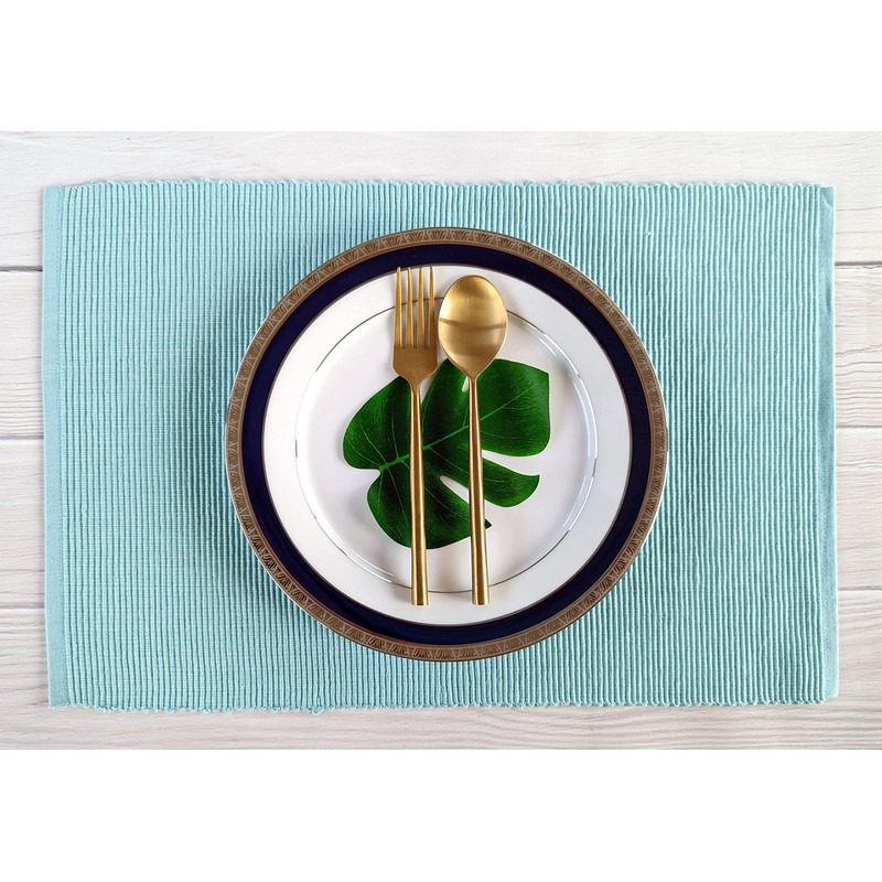 100% Cotton Ribbed Placemats - Set of 4-13 x 19